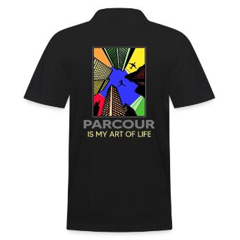 parkour parkour-love traceur flip out - Polo Homme - noir - Dos - Kai (181cm)