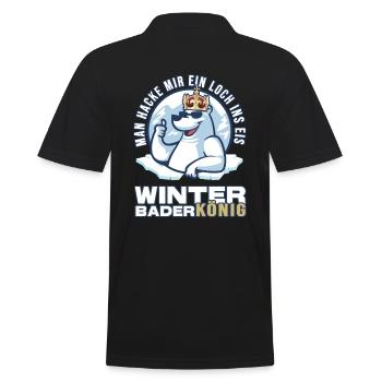 eisbader winterbader-könig eisbademeister eisbaden - Männer Poloshirt - Schwarz - Hinten - Kai (181cm)