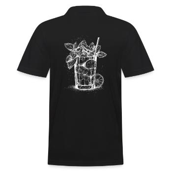 Mojito Time - Cool cocktail motif - Men's Polo Shirt - black - Back - Kai (181cm)