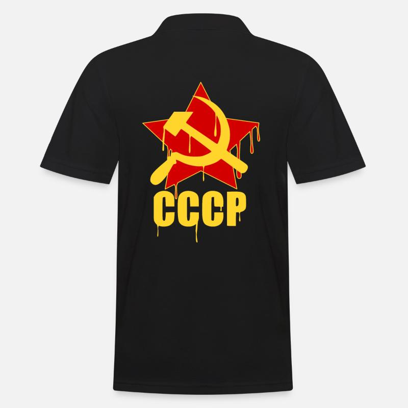 Russia DesignArt Logo - Männer Poloshirt - Schwarz