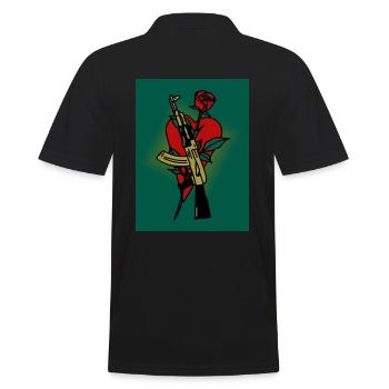 AK - 47 - Männer Poloshirt - Schwarz - Hinten - Kai (181cm)