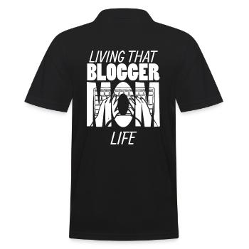 Living That Blogger Mom Life Blogger Mama - Männer Poloshirt - Schwarz - Hinten - Kai (181cm)