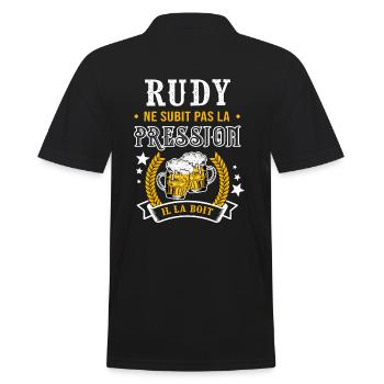 Rudy bière Rudycadeau rudy fêtes - Polo Homme - noir - Dos - Kai (181cm)
