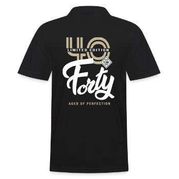 40 Jahre vierzig Geburtstagsgeschenk 40 Jahre - Männer Poloshirt - Schwarz - Hinten - Kai (181cm)