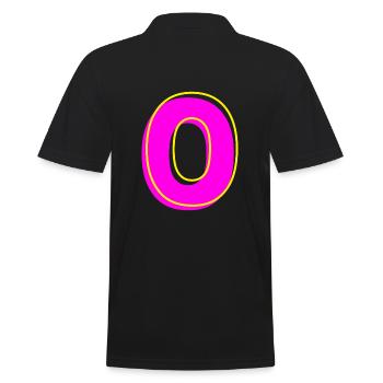 O - Your Name - Your Letter - Men's Polo Shirt - black - Back - Kai (181cm)