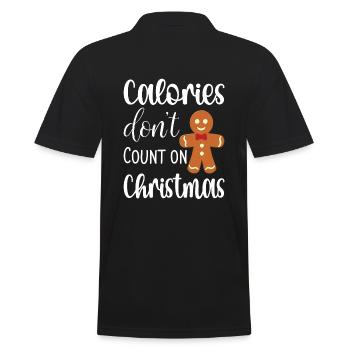 Kalorien zählen nicht an Weihnachten - Männer Poloshirt - Schwarz - Hinten - Kai (181cm)