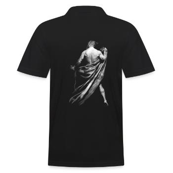 Man behind robe. - Men's Polo Shirt - black - Back - Kai (181cm)