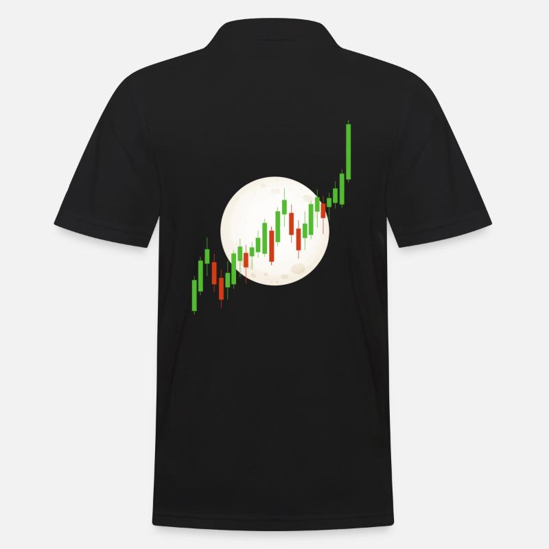 Candlestick Chart Krypto Coin to the Moon Börse - Männer Poloshirt - Schwarz