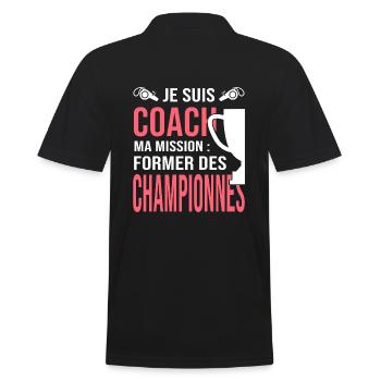 Coach entraineuse capitaine équipe sport - Polo Homme - noir - Dos - Kai (181cm)