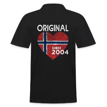 anniversary 2004 original since 2004 norway - Men's Polo Shirt - black - Back - Kai (181cm)