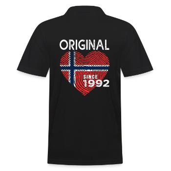 anniversary 1992 original since 1992 norway - Men's Polo Shirt - black - Back - Kai (181cm)
