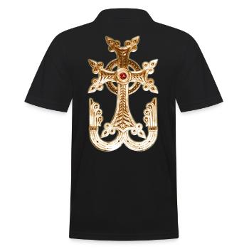 Arménien Croix / Arménien Croix d'Or métallique - Polo Homme - noir - Dos - Kai (181cm)