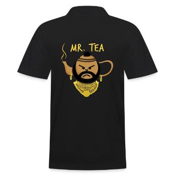 Mr. Tea A-Team Clubber Lang B. A. Baracus Mr. T - Männer Poloshirt - Schwarz - Hinten - Kai (181cm)