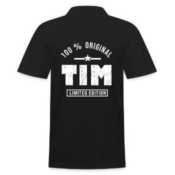Tim original personalisiertes Geschenk Vorname tim - Männer Poloshirt - Schwarz - Hinten - Kai (181cm)