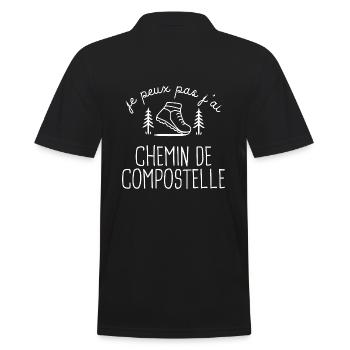 Randonnée Compostelle GR65 randonneur marcher - Polo Homme - noir - Dos - Kai (181cm)
