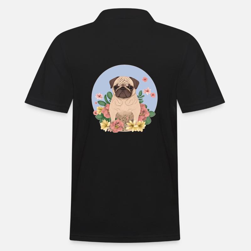 Mops - Männer Poloshirt - Schwarz
