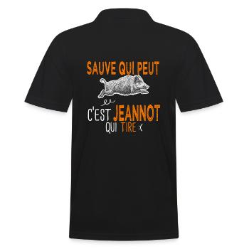 c'est jeannot qui tire Humour Chasseur jean - Polo Homme - noir - Dos - Kai (181cm)