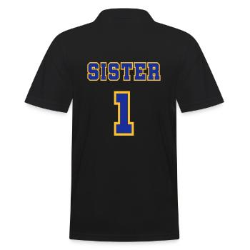 Sister 1 - Men's Polo Shirt - black - Back - Kai (181cm)
