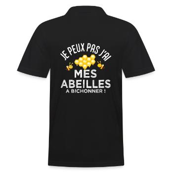 abeille hapiculteur je peux pas j ai mes abeilles - Polo Homme - noir - Dos - Kai (181cm)