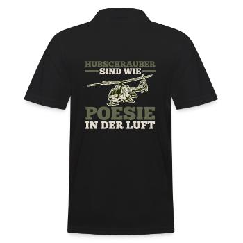 Pilot Helikopter Hubschrauber - Männer Poloshirt - Schwarz - Hinten - Kai (181cm)