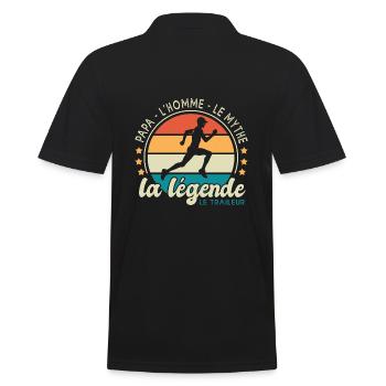 papa traileur l homme e mythe fête des pères - Polo Homme - noir - Dos - Kai (181cm)
