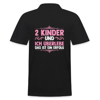 Mama Von 2 Kindern - Männer Poloshirt - Schwarz - Hinten - Kai (181cm)