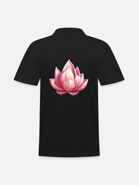 Lotusblüte - Männer Poloshirt - Schwarz