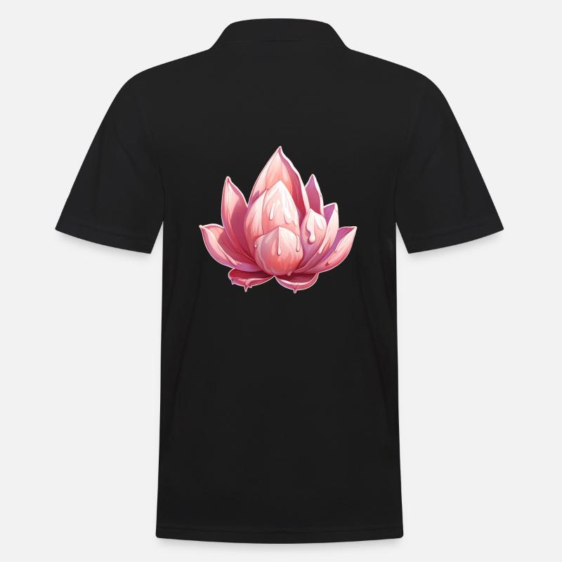 Lotusblüte - Männer Poloshirt - Schwarz
