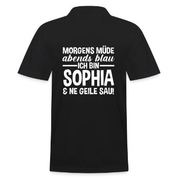 Prénom Sophia - Polo Homme - noir - Dos - Kai (181cm)