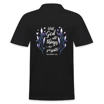 Citation religieuse Don chrétien - Polo Homme - noir - Dos - Kai (181cm)
