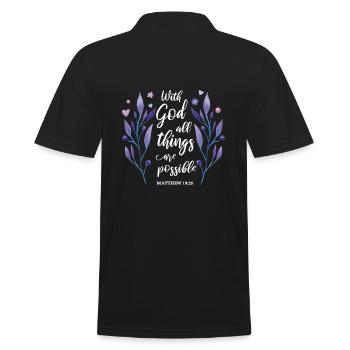 Religious quote Christian Bible verse gift - Men's Polo Shirt - black - Back - Kai (181cm)