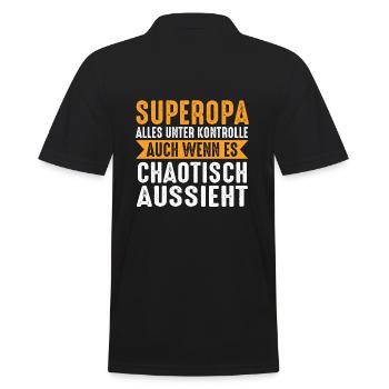 Grandfather Great-grandpa Great-grandfather Grandpa - Men's Polo Shirt - black - Back - Kai (181cm)