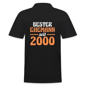 Valentinstag Bester Ehemann Seit 2000 - Männer Poloshirt - Schwarz - Hinten - Kai (181cm)