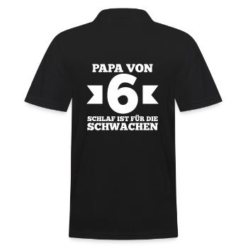 Dad of 6 children - Men's Polo Shirt - black - Back - Kai (181cm)