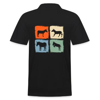 Esel - Männer Poloshirt - Schwarz - Hinten - Kai (181cm)