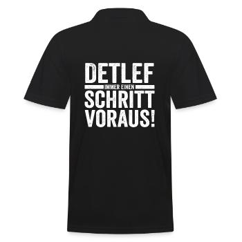 First name Detlef - Men's Polo Shirt - black - Back - Kai (181cm)