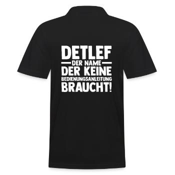 Prénom Detlef - Polo Homme - noir - Dos - Kai (181cm)