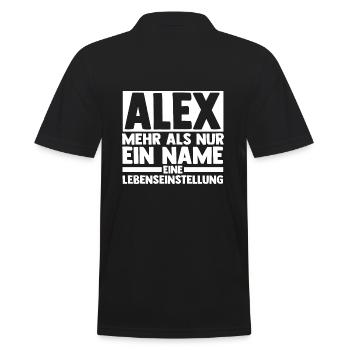 Alexander Alexandra Alexa Alex - Männer Poloshirt - Schwarz - Hinten - Kai (181cm)