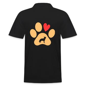 Hund Deutscher Schäferhund - Männer Poloshirt - Schwarz - Hinten - Kai (181cm)