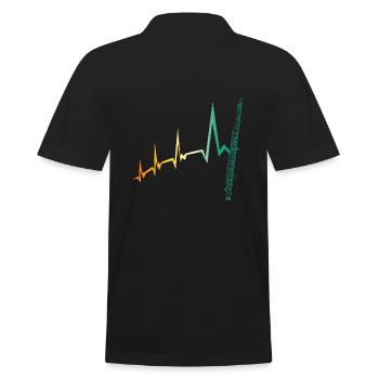 Flute Heartbeat Flute - Men's Polo Shirt - black - Back - Kai (181cm)
