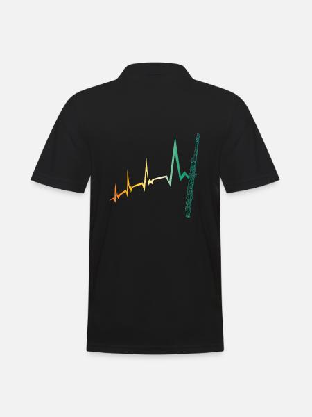 Flûte Heartbeat Flûte - Polo Homme - noir