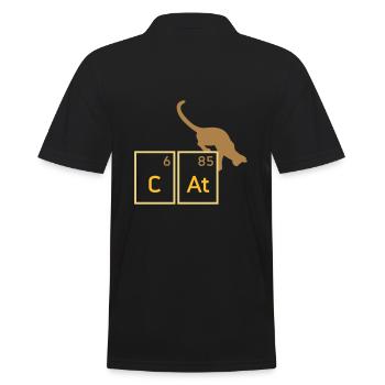 Cat (Calcium, Astat)(Katze) - Männer Poloshirt - Schwarz - Hinten - Kai (181cm)