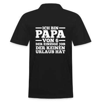 Dad of 6 children - Men's Polo Shirt - black - Back - Kai (181cm)