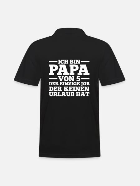 Dad of 5 children - Men's Polo Shirt - black