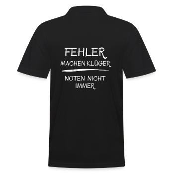 Fehler machen Klüger Noten nicht immer Schule - Männer Poloshirt - Schwarz - Hinten - Kai (181cm)