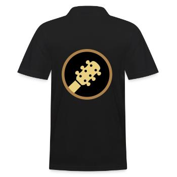 ★ Designfarben änderbar ★ Kopf einer Gitarre Kreis - Männer Poloshirt - Schwarz - Hinten - Kai (181cm)