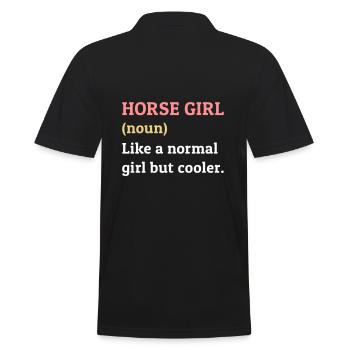 Horse girl, noun, like a normal girl but cooler - Männer Poloshirt - Schwarz - Hinten - Kai (181cm)