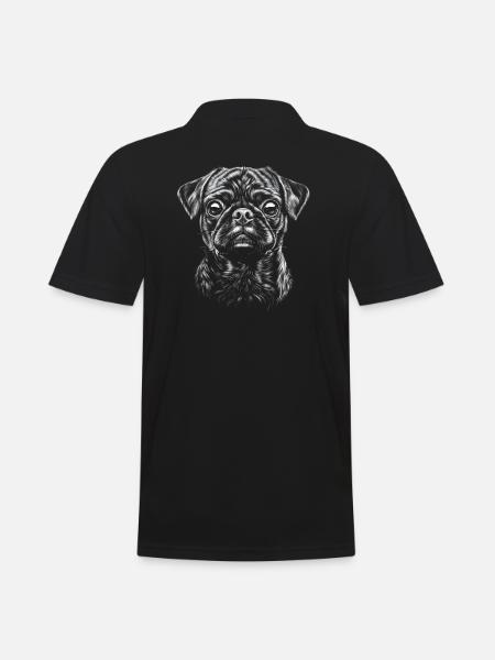Pug Portrait Dog Dog - Men's Polo Shirt - black