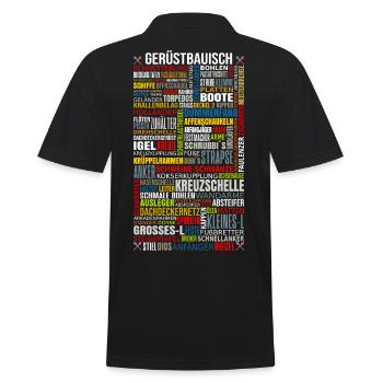 Scaffolding craftsman shirt printed - Men's Polo Shirt - black - Back - Kai (181cm)