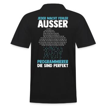 Programmieren Entwickler Coder Programmierer - Männer Poloshirt - Schwarz - Hinten - Kai (181cm)